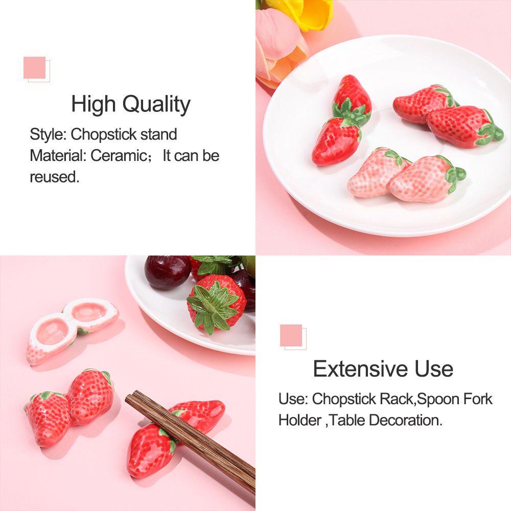 Solighter Tempat Sumpit Penyimpanan Strawberry Hiasan Peralatan Makan Rumah Hotel