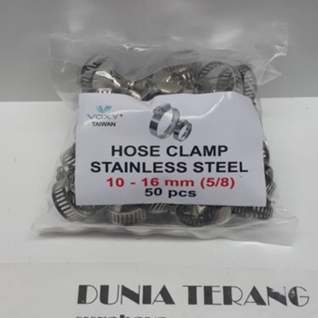 Klem Selang VOXY Stainless Steel 5/8&quot; - Cleam Slang Stenles Tw Kilap 5/8 in - Kleam Clem 5/8in