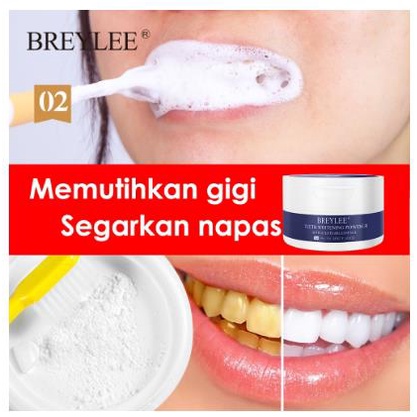 ^ KYRA ^ Breylee Teeth Whitening Powder With Activated Pearl Essence Pemutih Gigi Bubuk Breyle