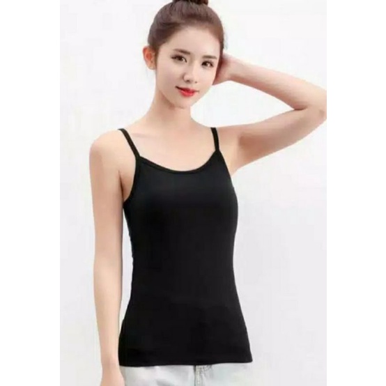 Tanktop wanita tali besar /Singlet wanita premium#Tanktop Jumbo Virtus#Promo-Hitam tali kecil