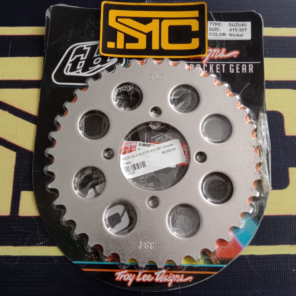 Rear Sproket / Gear Gir Belakang Suzuki Satria FU / Smash / Shogun / RC /  Tornado 415 38T TLD Nicke