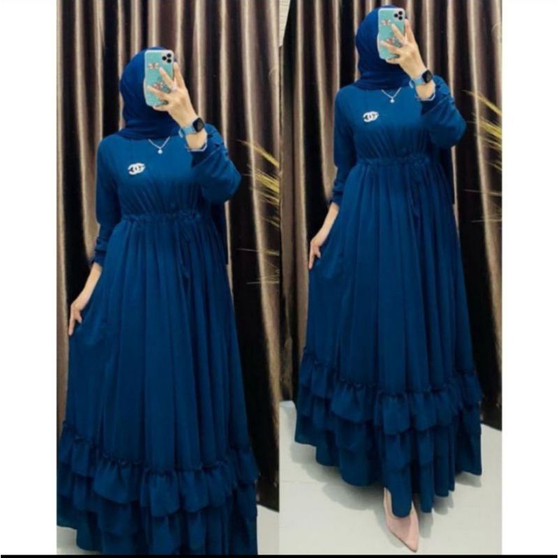 Gamis ceruty polos DEWASA MAYUNG UMPAK BAWAH full furing