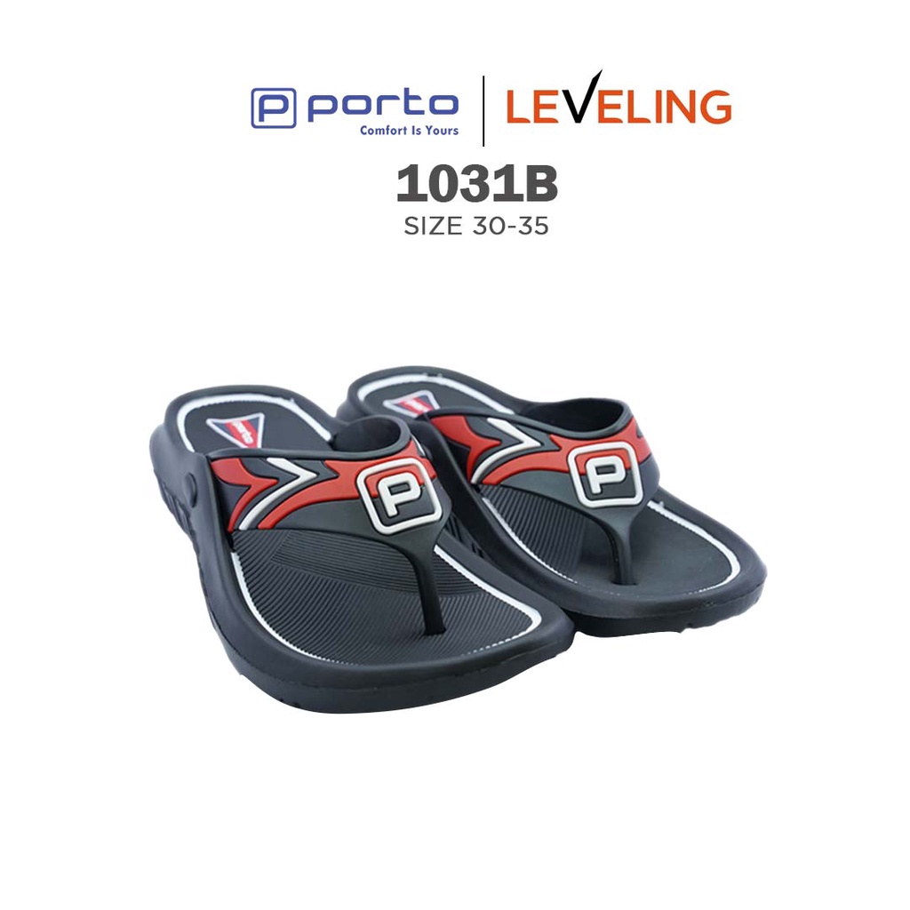 1031B - Porto Leveling Sandal Jepit Anak Laki-Laki Karet Nyaman Original Terbaru