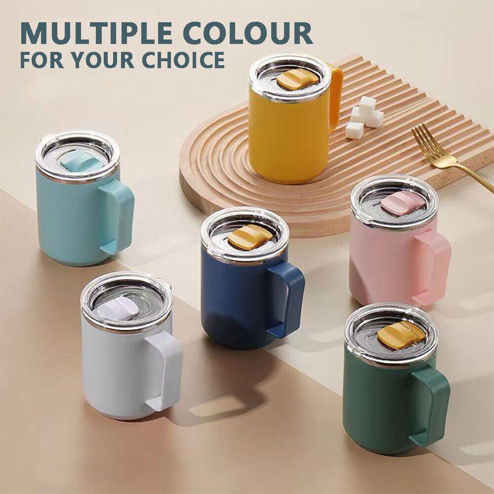 Solighter Mug Kopi High Quality Portable Dengan Pegangan Dan Tutup Travelling Cup