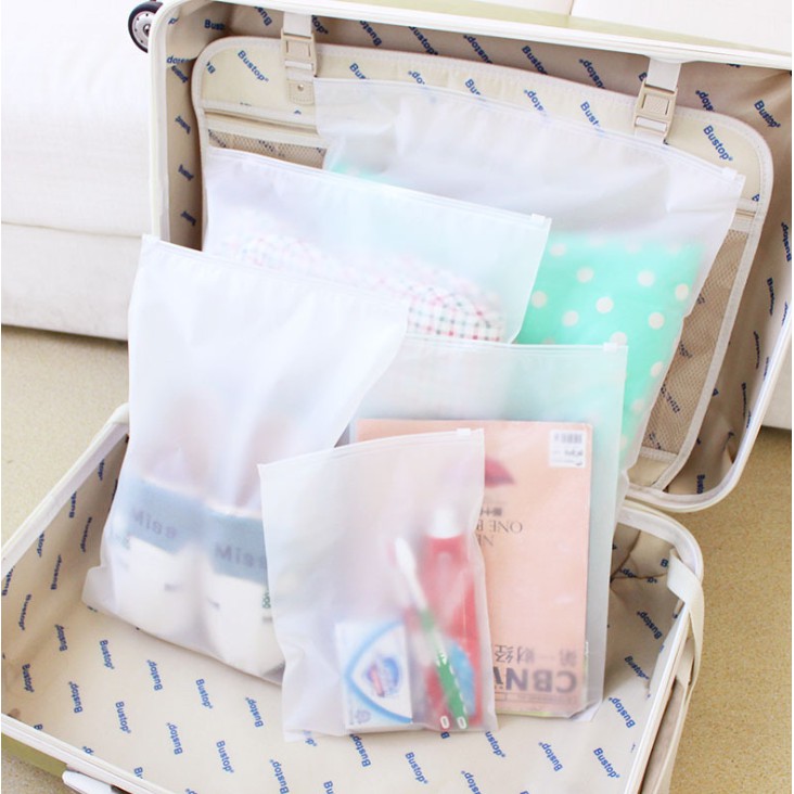 [TOYOU SHOP T14] ZIPPER STORAGE BAG 40x50 | TAS KOSMETIK TRANSPARAN | POUCH TRAVEL | ORGANIZER BAG KOSMETIK