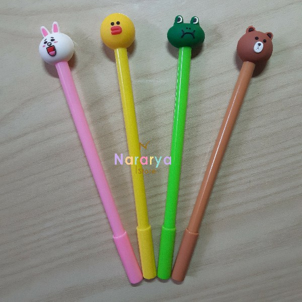 

2x Gel Pen Karakter LINE / Gel Pen Lucu / Pulpen Lucu / Alat Tulis Sekolah