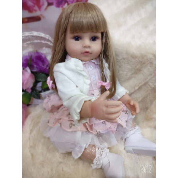 Ready depan Boneka Reborn Bayi Full Silikon 55 cm Jumbo Premium Bisa Mandi Mewah Cantik