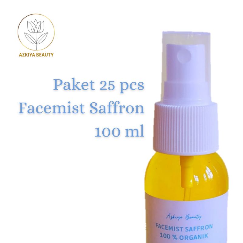 [Paket 25pcs] Facemist Saffron 100 ml 60 ml Original With Zam-zam Water Rose Water Oxigen Water | Facemist Saffron Good Quality