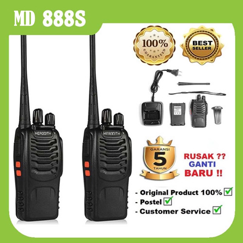 HT Walkie Talkie handy Talky RADIO MERODITH 888S UHF TwoWay contains 2 units