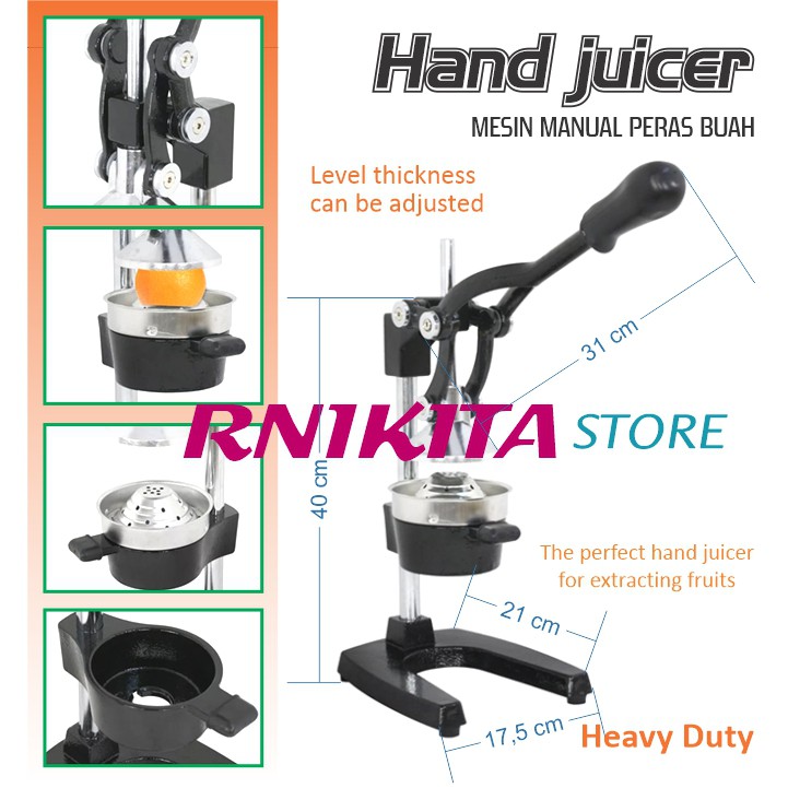 MANUAL EXTRACTOR HAND JUICER - Mesin Manual Pemeras Jeruk - Body Besi Besar