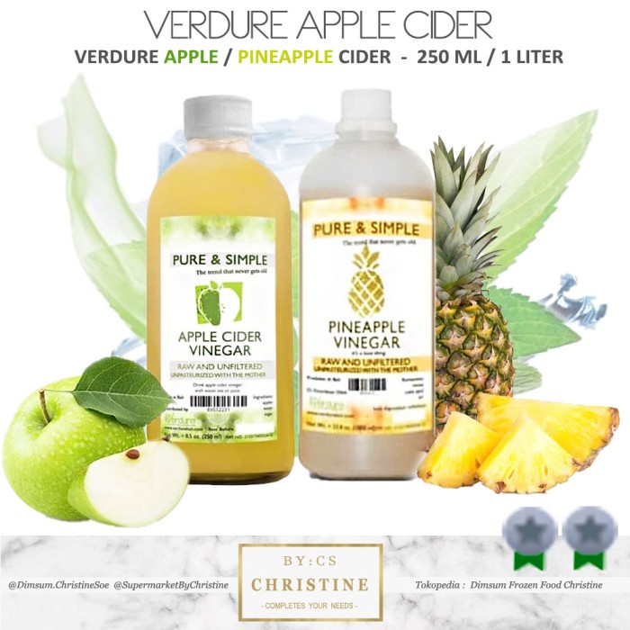 

Jual Verdure Apple Cider Vinegar Pure & Simple Cuka Apel 1 Liter