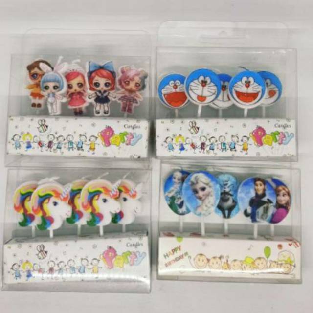 Lilin Ulang Tahun Karakter Anak Cewe Cowo Lucu / Lilin Ulang Tahun Lucu Isi 5pcs