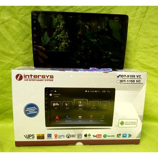 Headunit Android 9 inchi INTERSYS IDT 9155 VC terbaru Voice Command Apple Car play Android AUTO Read