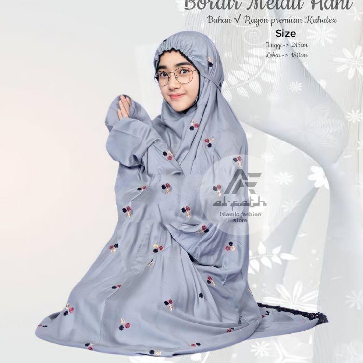 Hot Sell.. Mukena Terusan Dewasa bordir bunga melati mukenah lajuran mukena rayon
