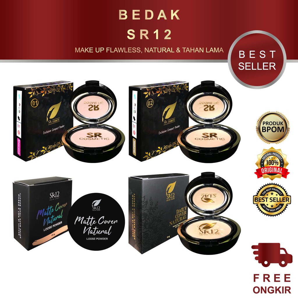 BEDAK SR12 / COMPACT POWDER SR12 / EXCLUSIVE COMPACT POWDER SR12 / DAILY COVER SR12 / NATURAL / SHEER PINK / BEIGE / SR12 BEDAK / BEDAK APDAT SR12 / BEDAK COMPACT SR12