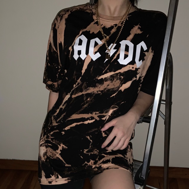 ACDC acid wash tee tie dye shirt