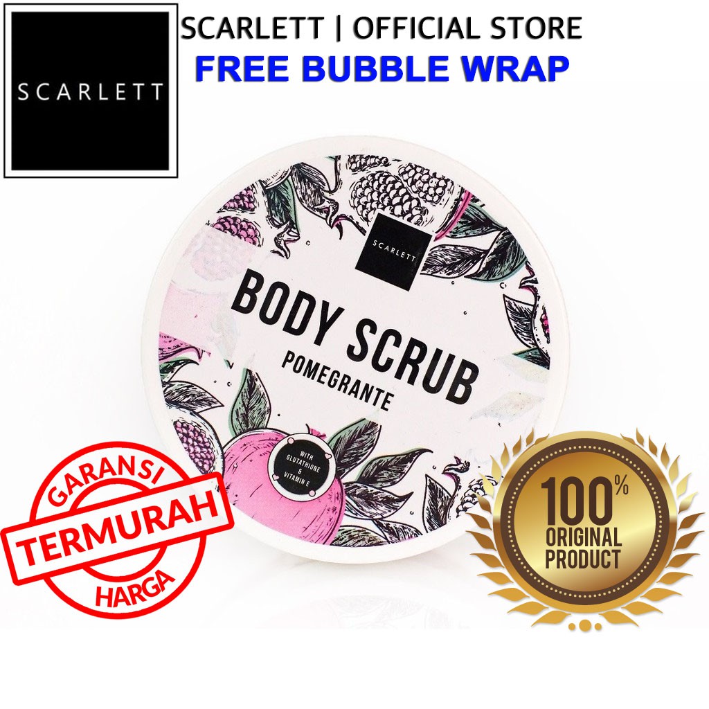 Scarlett Whitening Body Scrub Pomegrante