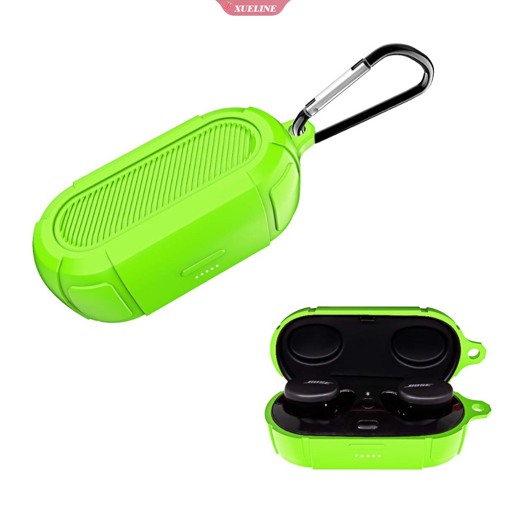 Case Pelindung Earbud Wireless Bahan Silikon Dengan Carabiner Untuk Bose Sport