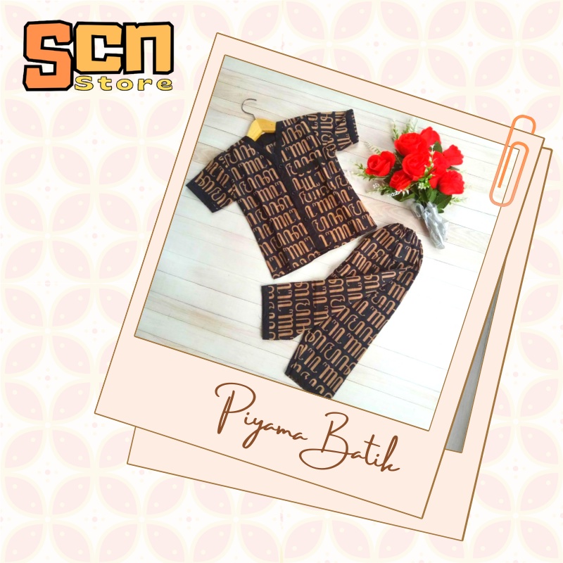 SCN STORE Baju Tidur Anak Batik Unisex Usia 6 Bulan-7 Tahun