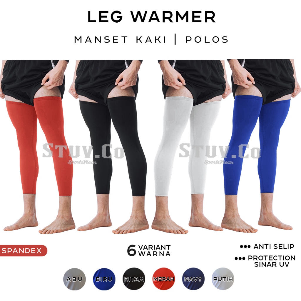 LEG WARMER LEG SET MANSET KAKI LEG SLEEVE PELINDUNG LUTUT OLAHRAGA BASKET SEPAKBOLA FUTSAL VOLI PRIA WANITA