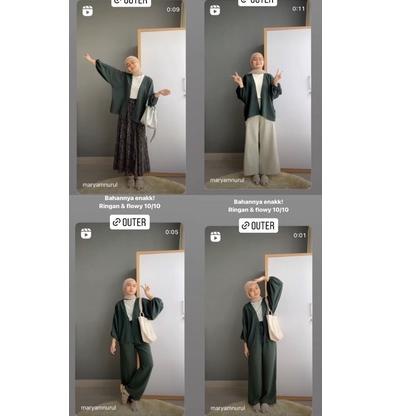 Special Price.. kiyowo outer balon hijau botol / outer korean / outer wanita all size