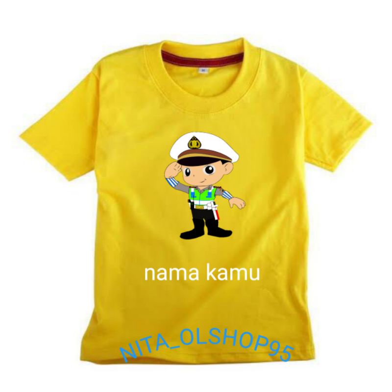 baju anak karakter / kaos anak gambar polisi