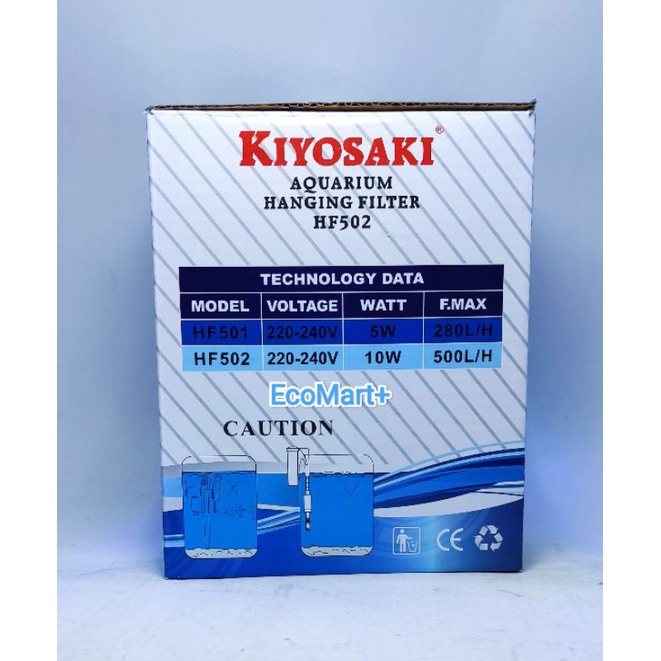 Filter Kiyosaki 502 Filter Gantung HF 502 - Hang On Filter Aquascape + Skimmer