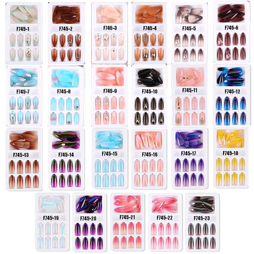 AUGUSTINA Tips Kuku Palsu Agustinina Reusable DIY Press on Nails Detachable Mixed Size Manicure