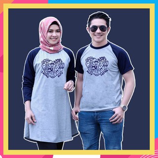 Tunic Couple  Fashion Muslim Kekinian Kaos  Raglan Couple  