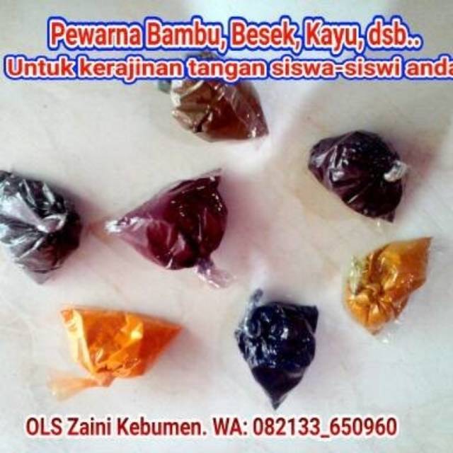 

Pewarna Bambu, besek harga per 100 gram. Untuk kerajinan siswa