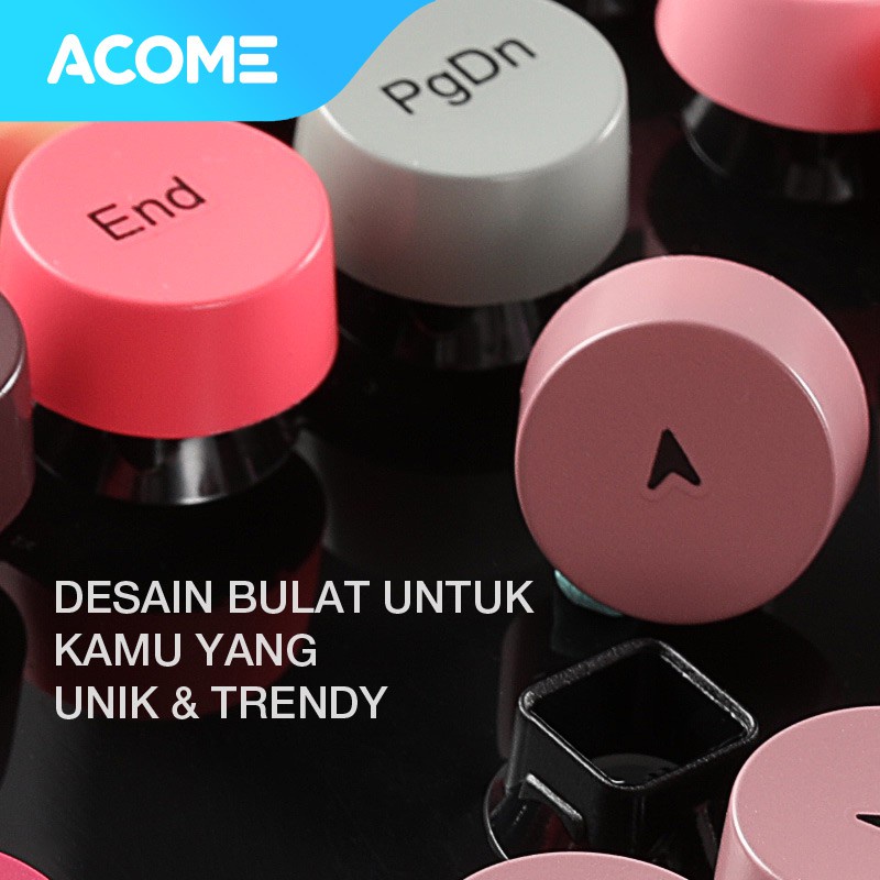 Acome Keyboard Mouse Combo Wireless Fashion Colours Tone AKM1000 Garansi Resmi 1 Tahun