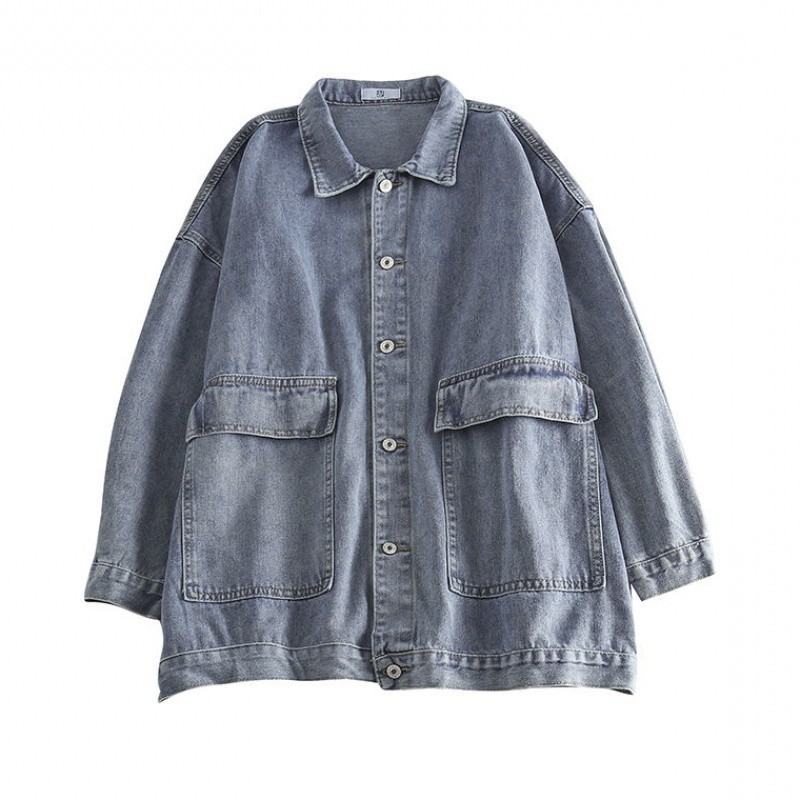 【Bayar di tempat】Jaket denim retro all-match wanita Korea