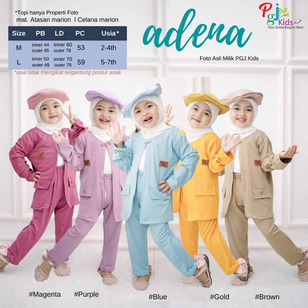 setelan anak perempuan 2-7 tahun mat lemon skin ori pgj | adena venya set-1