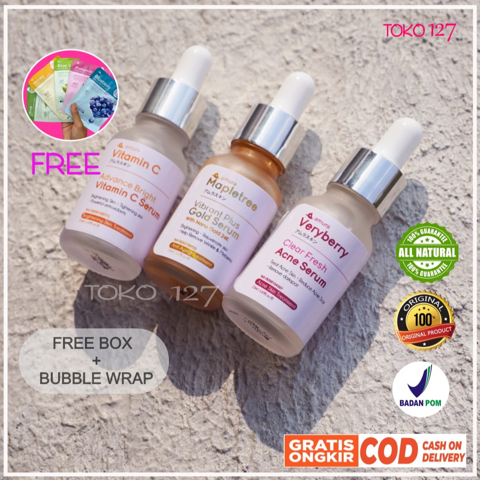 Amura Expert Serum Acne Jerawat Flek Hitam Wajah Glowing Vit C Gold Skincare expert Serum Kecantikan