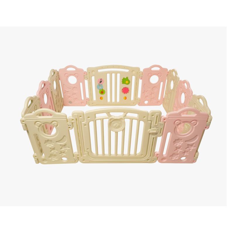 Dimora Fence Pagar Bayi 10 Panel + 1 Play + 1 Door - Play Pink &amp; White