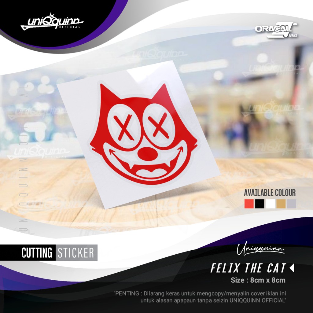 

UQ Stiker Felix The Cat 02 | Cutting Sticker Felix The Cat | Stiker Kucing Lucu Waterproof