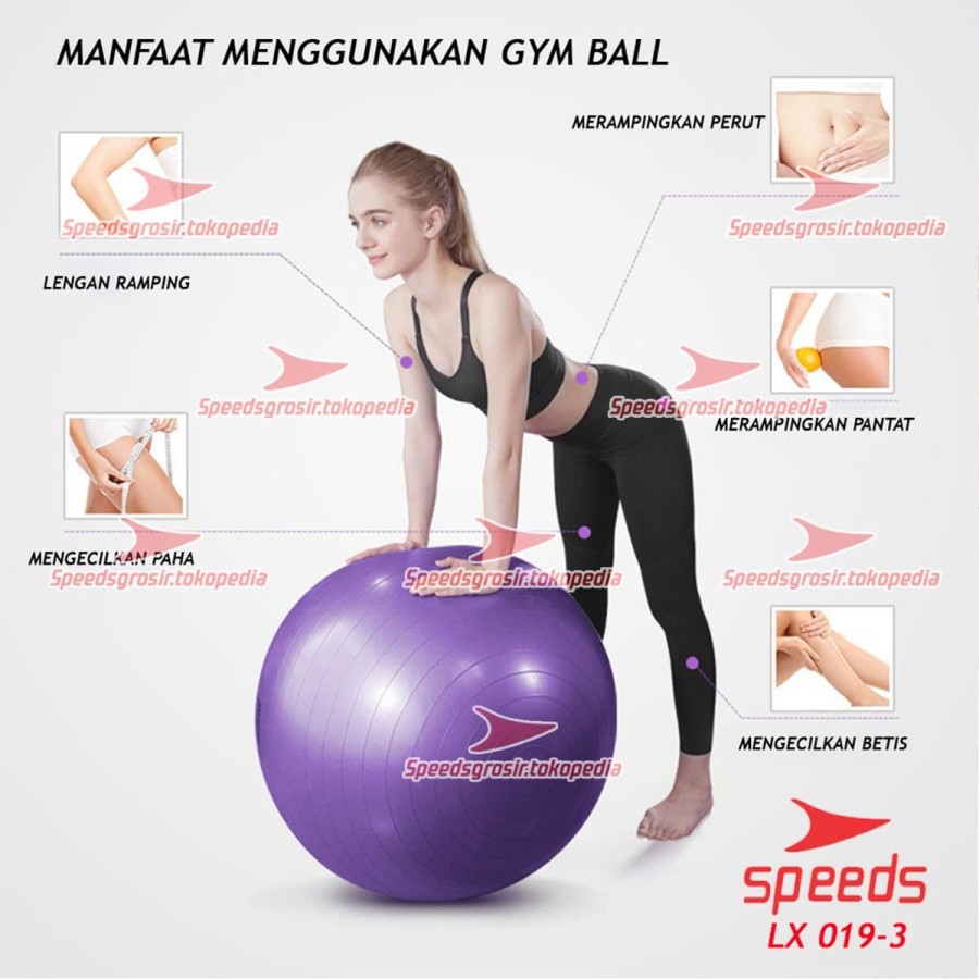 GYMBALL SPEEDS BOLA GYM / BOLA GYM / BOLA YOGA FITNESS ALAT OLAH RAGA+POMPA