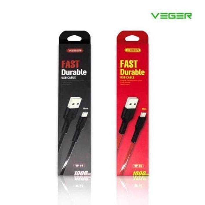 Kabel Data VEGER VP-14 Fast Charging 2.4 A MICRO USB / TYPE C Ori