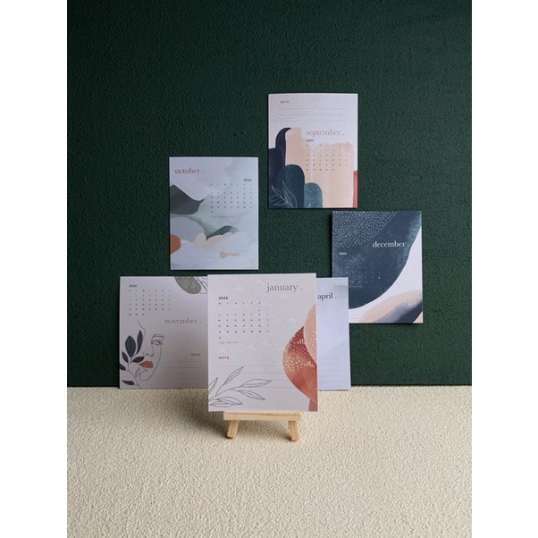 

Kalender 2023 Aesthetic Abstract | kalender kayu a6 | kalender estetik kayu | kalender meja nordic aesthetic painting