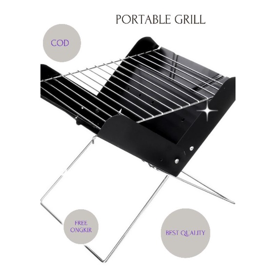 PANGGANGAN GRILL BBQ DAGING SOSIS JAGUNG SATE PORTABLE ALAT MEMANGGANG OUTDOOR  CAMPING MULTIFUNGSI 
