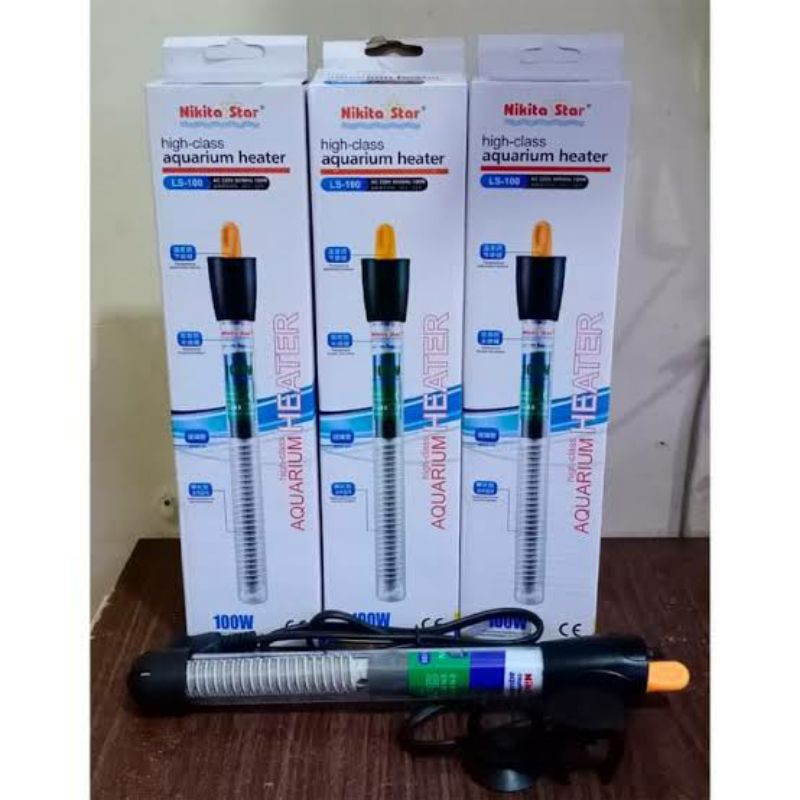 pemanas penghangat air aquarium heater nikita star 100watt 100 watt heater air akuarium 100watt