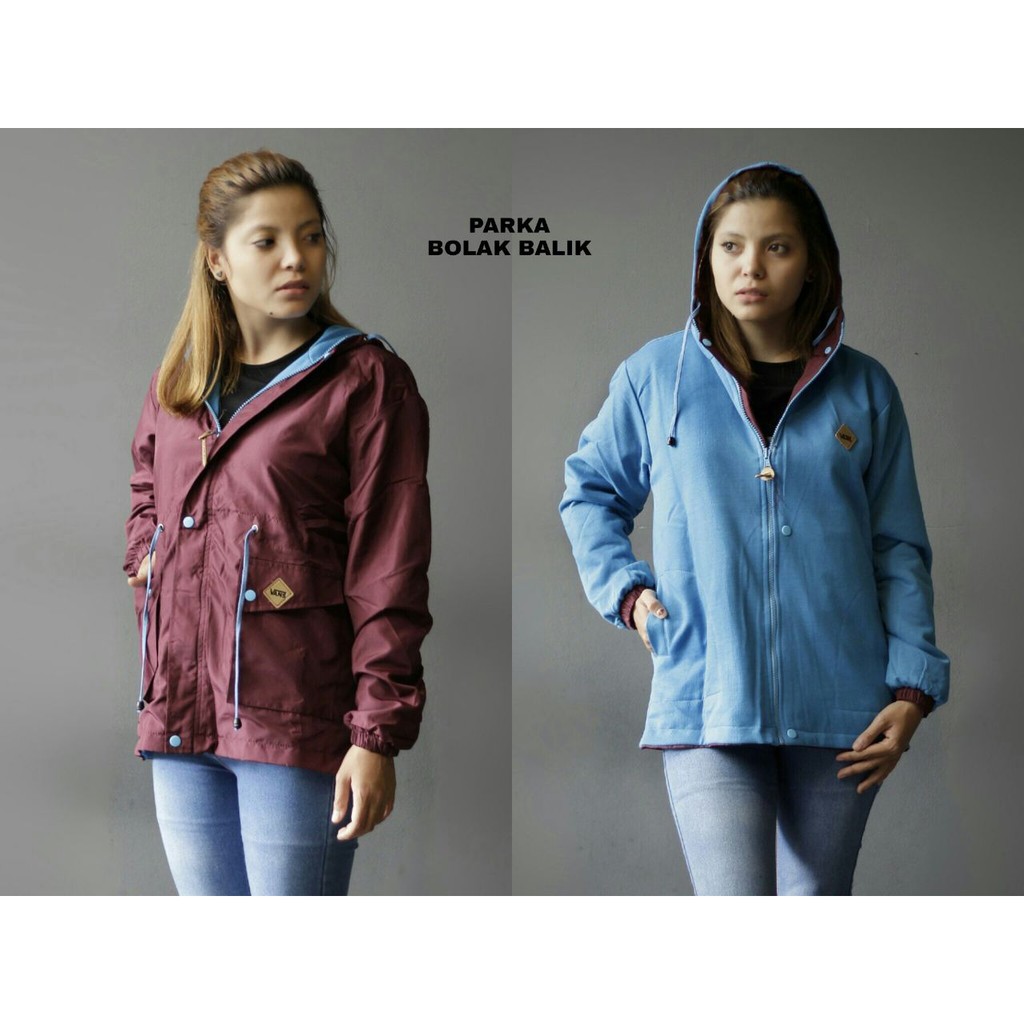 Jaket Parasut Wanita / Jaket Bolak Balik Wanita