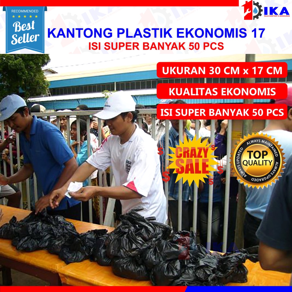 Kantong Kresek | Kantong Plastik HD Hitam ekonomis | kantong plastik Hitam | plastik kresek | UK 17x30