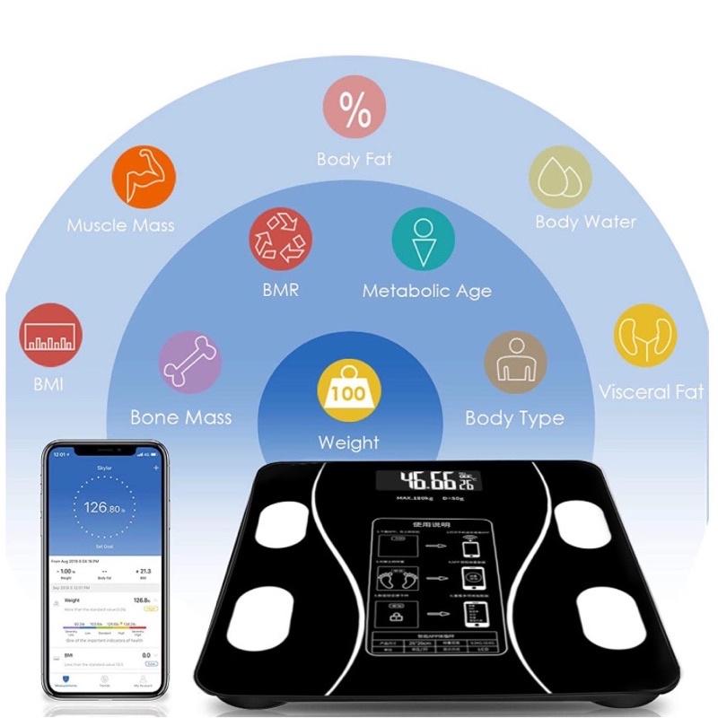 timbangan badan digital / body scale analysis / timbangan pintar / timbangan canggih