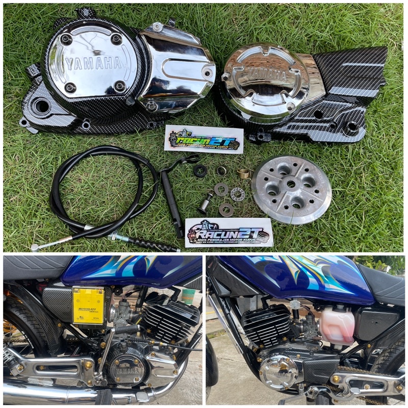 bak kalter blok block cover mesin kopling kanan Rx King model ninja CARBON