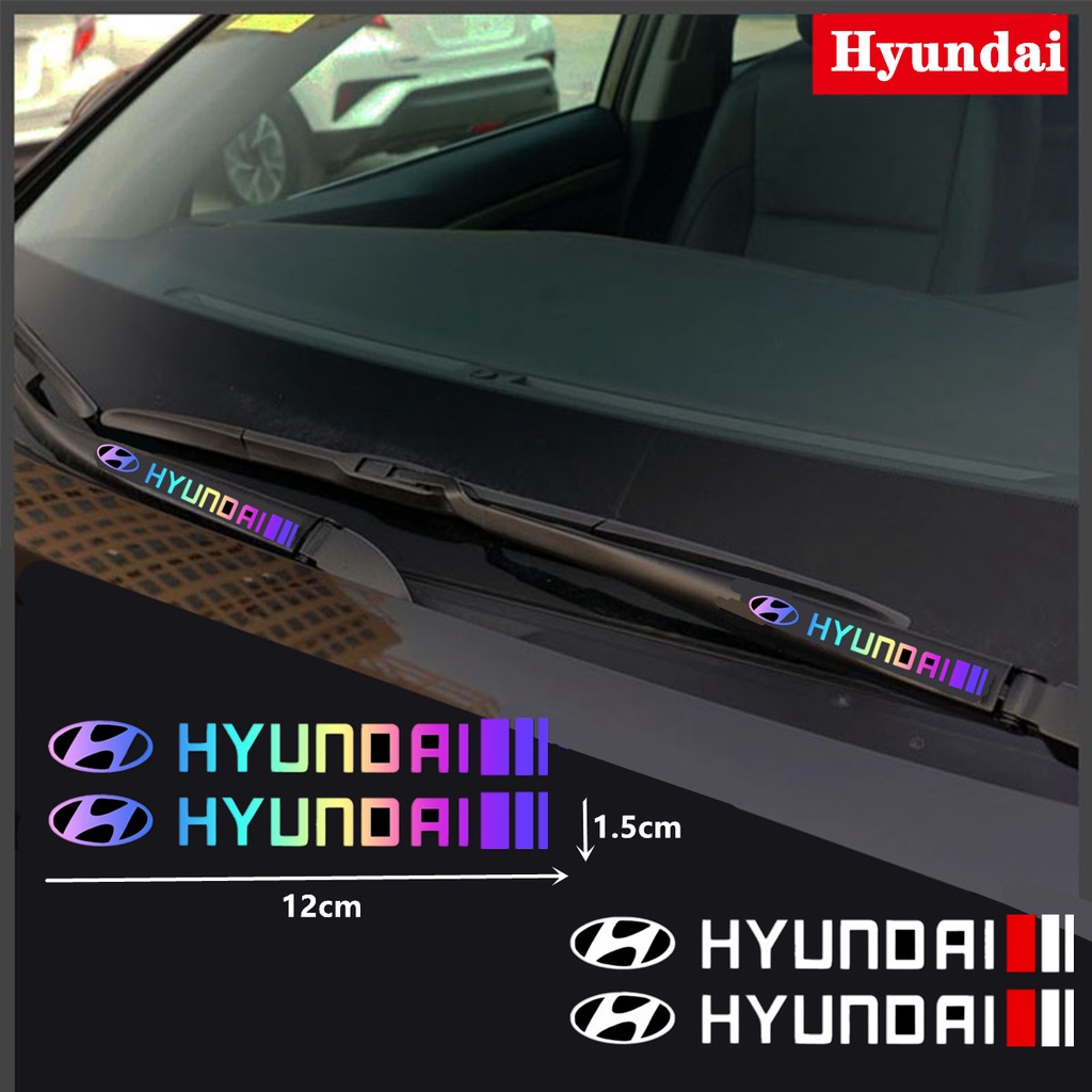 2pcs Stiker Wiper Kaca Depan Belakang Mobil Untuk Hyundai Creta Ix25 Tucson Stereo Santa Knoa Solaris Ix35