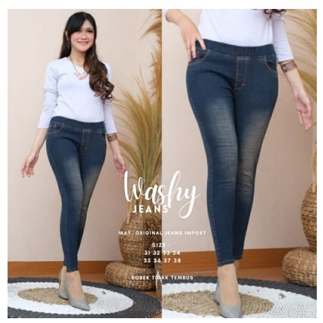 Celana Wanita//size 31-38 !!Washy Jegging SUPER STRETCH variasi laser Kekinian Rekomendasi Influencer