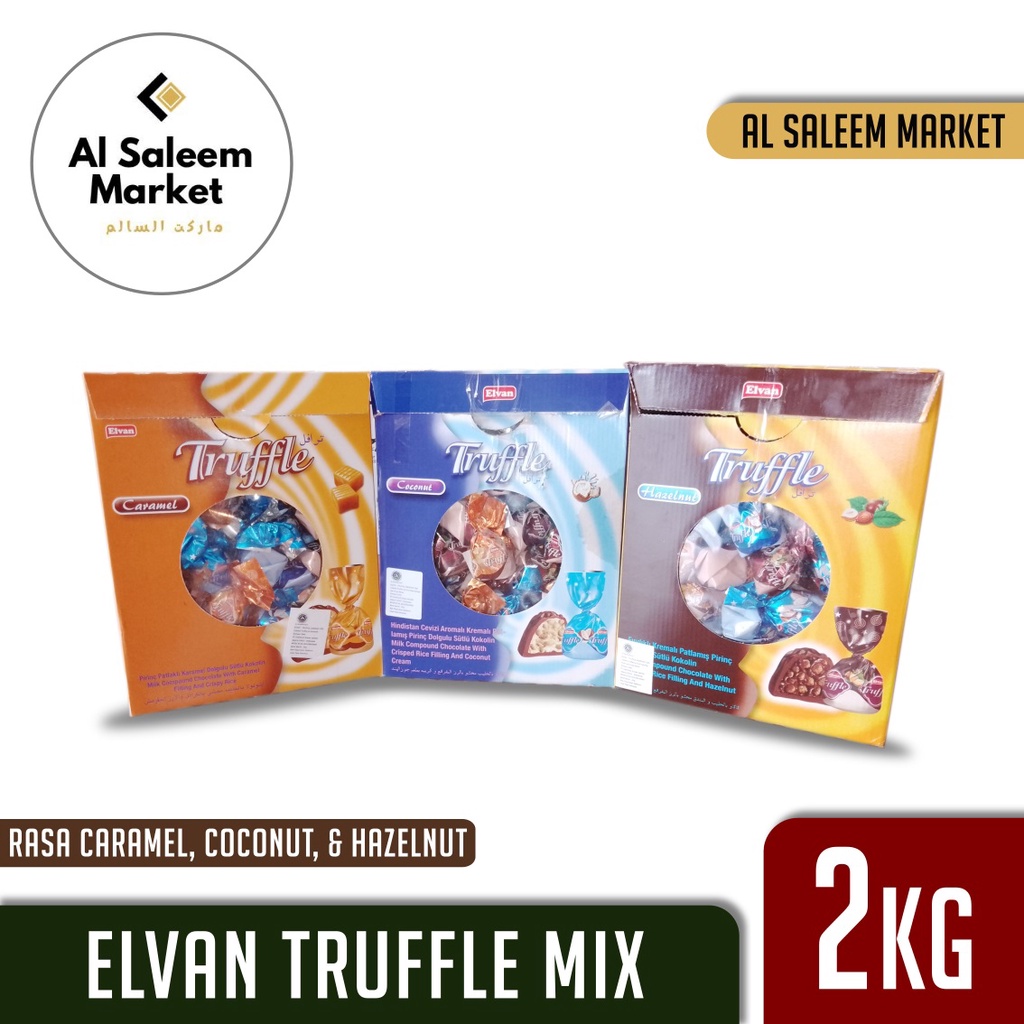 

Elvan Truffle Rasa Mix 2 kg | Coklat Arab Turki Berbagai Varian Rasa 2kg | Coklat Elvan Trufle Mix Turkey