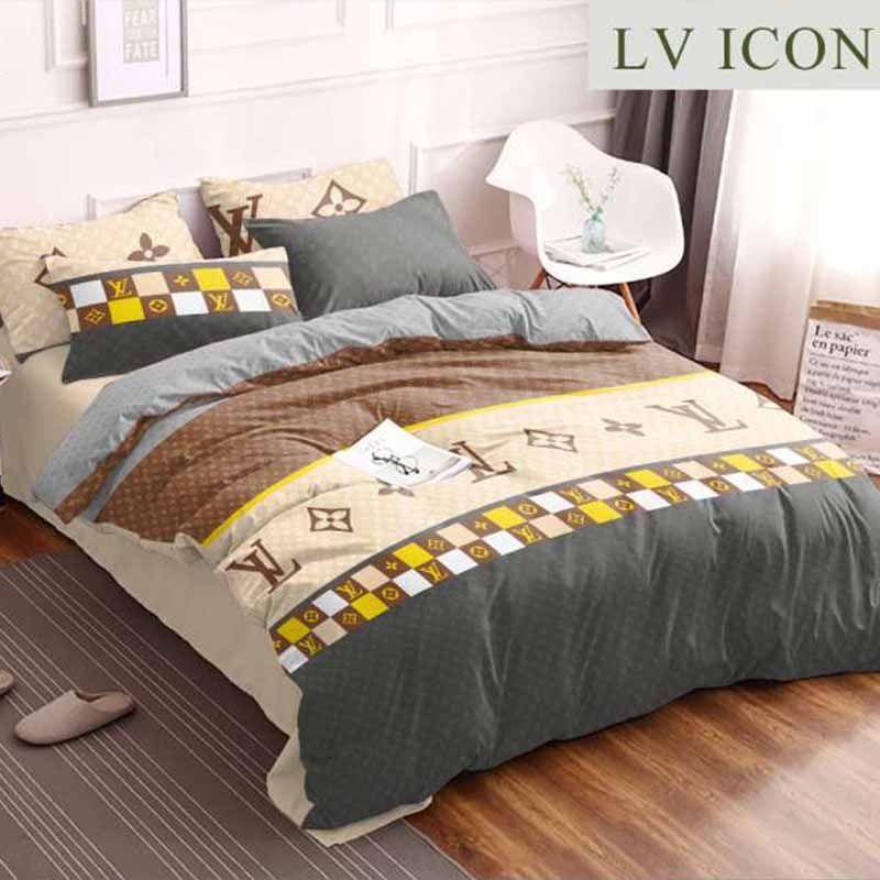 Arjuna Set Bedcover Bahan Katun Motif LV Icon