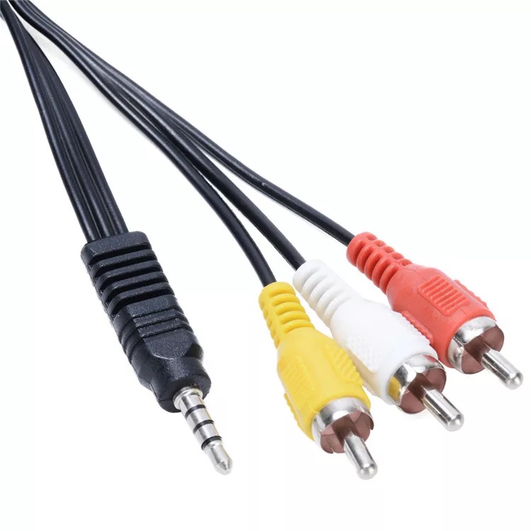 KABEL AUDIO VIDEO 3-1/AV TO RCA/KABEL 3-1 RCA 1.5 METER KABEL RCA AUX STB B860H/B870H ORIGINAL JACK 3.5 MM KE 3 CABANG RCA MALE